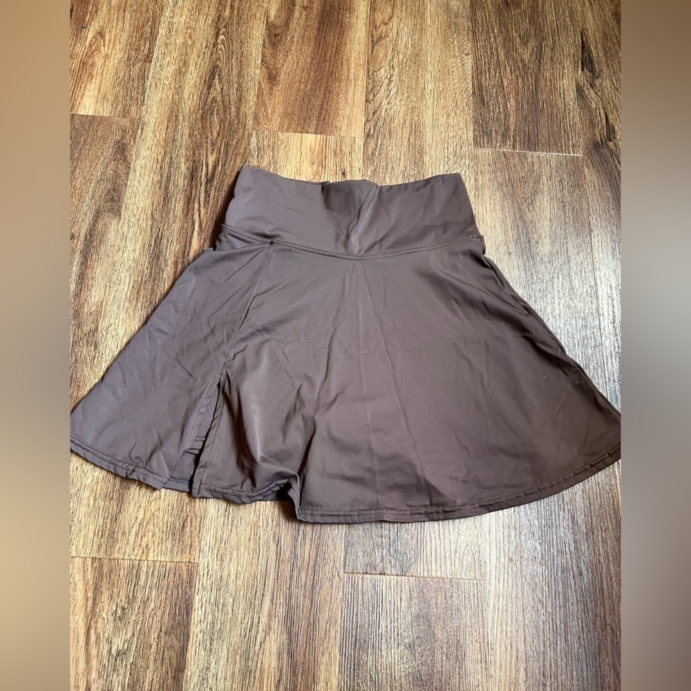 Brown Mini Skater Skirt activewear size M